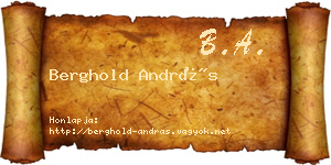 Berghold András névjegykártya
