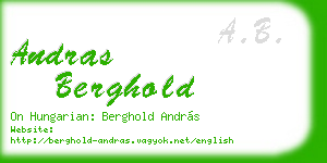 andras berghold business card